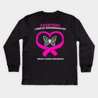 In Remembrance Memory Granddaughter Breast Cancer Awareness Kids Long Sleeve T-Shirt